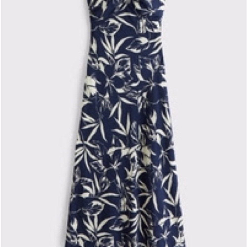 Navy and White Floral Maxi Dress